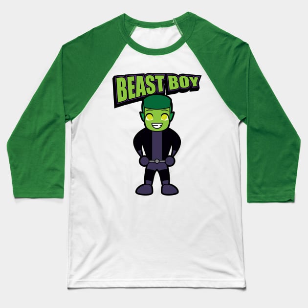 Tooniefied Beast Boy Baseball T-Shirt by Tooniefied